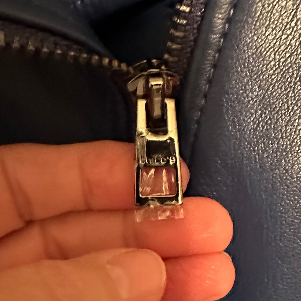 Chico's Blue Faux Leather Jacket - Picture 2 of 12